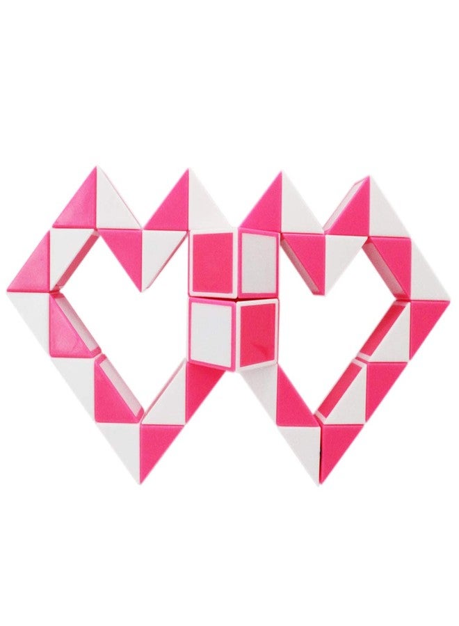 Mipartebo Magic Snake Cube Twist Puzzle 48 Wedges Large Size Twist Fidget Snake Toys Gift Party Favors Game Goodie Bag Fillers for Kids Adults Teens Pink - Image 3